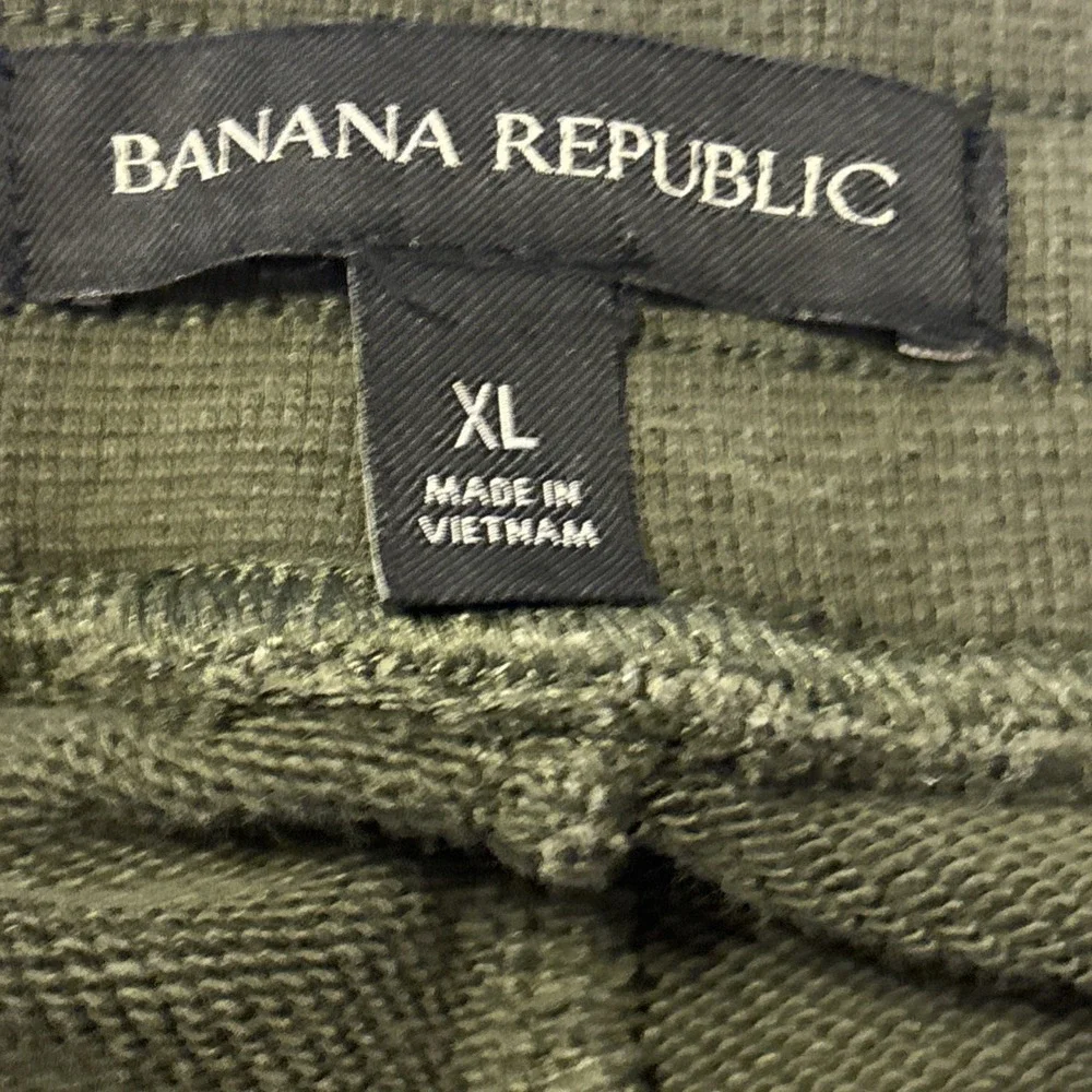 Banana Republic Mens Essential Terry Cotton Jogger Sweatpants XL Camo Green
